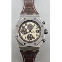 Royal Oak Offshore 42mm 2014 Safari SS Best Edition Cream Dial On Brown Leather Strap TKF A3126