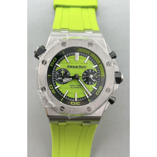 AP ROO 26703 Chrono SS Green Dial Rubber MSF A3124 Mod