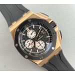 Royal Oak Offshore 44mm RG Ceramic Bezel 1:1 Best Edition Black Dial on Rubber Strap APF A3126