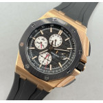 Royal Oak Offshore 44mm RG Ceramic Bezel 1:1 Best Edition Black Dial on Rubber Strap APF A3126