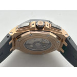 Royal Oak Offshore 44mm RG Ceramic Bezel 1:1 Best Edition Black Dial on Rubber Strap APF A3126