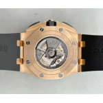 Royal Oak Offshore 44mm RG Ceramic Bezel 1:1 Best Edition Black Dial on Rubber Strap APF A3126