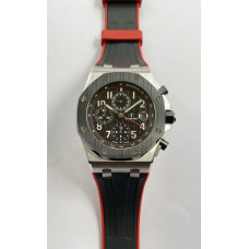 Royal Oak Offshore 26740 "Dark Knight" 1:1 Best Edition Black Dial on Black/Red Rubber Strap APF A3126