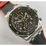 Royal Oak Offshore 26740 "Dark Knight" 1:1 Best Edition Black Dial on Black/Red Rubber Strap APF A3126