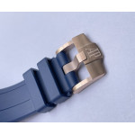 ROO Chronograph RG Case Blue Dial Rubber Strap APF A4404 Mod