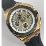 Royal Oak Offshore 44mm RG Ceramic Bezel 1:1 Best Edition Gray Dial on Rubber Strap APF A3126