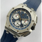 Royal Oak Offshore 26240 SS Bezel 1:1 Best Edition Blue/Silver Dial on Blue Rubber Strap APF A4401