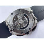 Royal Oak Offshore 26240 SS Black Ceramic Bezel 1:1 Best Edition Black/Silver Dial on Black Rubber Strap APF A4401