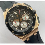 Royal Oak Offshore 26240 RG Black Ceramic Bezel 1:1 Best Edition Black/Silver Dial on Black Rubber Strap APF A4401