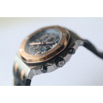 Royal Oak Offshore Bucherer Best Edition Two Tone Blue Dial on Black Leather Strap A3126 JF