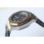 Royal Oak Offshore Bucherer Best Edition Two Tone Blue Dial on Black Leather Strap A3126 JF