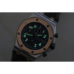 Royal Oak Offshore Bucherer Best Edition Two Tone Blue Dial on Black Leather Strap A3126 JF