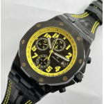 Royal Oak Offshore Bumble Bee Forged Carbon 1:1 Best Edition Black Dial on Leather Strap JJF A7750