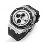 Royal Oak Offshore 44mm SS Black Ceramic Bezel 1:1 Best Edition White Dial on Rubber Strap JJF A3126