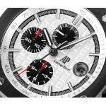 Royal Oak Offshore 44mm SS Black Ceramic Bezel 1:1 Best Edition White Dial on Rubber Strap JJF A3126