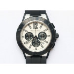 Diagono Chrono SS/SS White Dial Rubber Quartz 