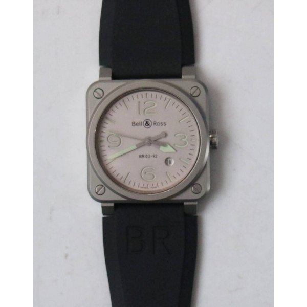 BR 03-92 HOROLUM Satin-polished steel 1:1 Best Edition Gray Dial Rubber Strap MIYOTA 9015