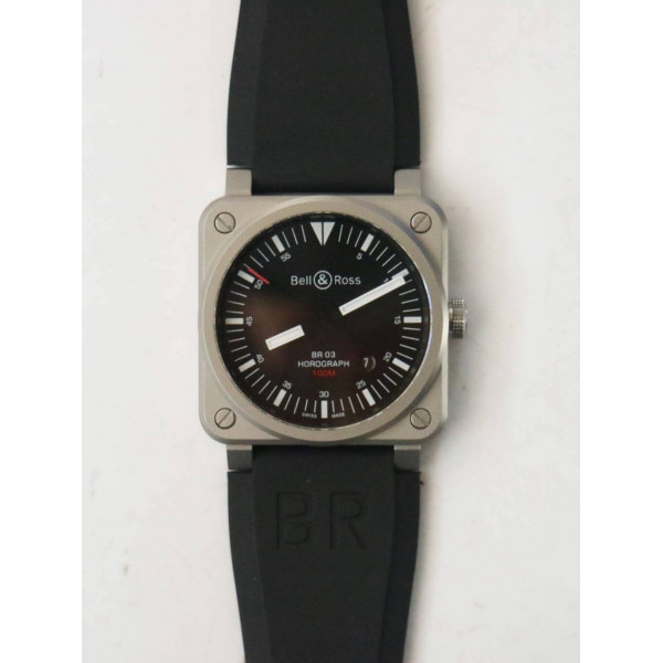 BR 03-92 Horograph Satin-polished steel 1:1 Best Edition Black Dial Rubber Strap MIYOTA 9015