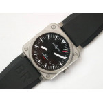 BR 03-92 Horograph Satin-polished steel 1:1 Best Edition Black Dial Rubber Strap MIYOTA 9015