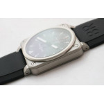 BR 03-92 Horograph Satin-polished steel 1:1 Best Edition Black Dial Rubber Strap MIYOTA 9015