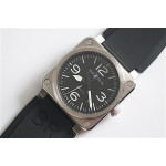 BR 03-92 SS Case Black Dial 42.5mm Rubber Strap MIYOTA 9015