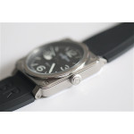 BR 03-92 SS Case Black Dial 42.5mm Rubber Strap MIYOTA 9015