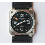 BR03-93 GMT SS Black Dial 42mm Rubber Strap A2836