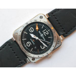 BR03-93 GMT SS Black Dial 42mm Rubber Strap A2836