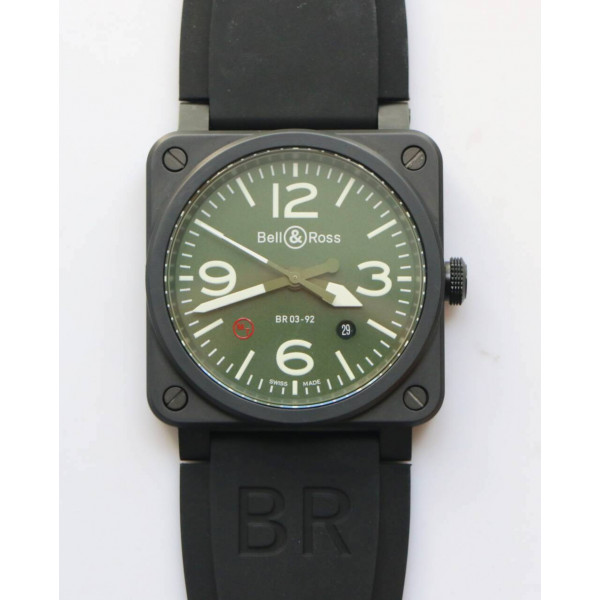 BR 03-92 PVD Case Green Dial 42.5mm Rubber Strap MIYOTA 9015