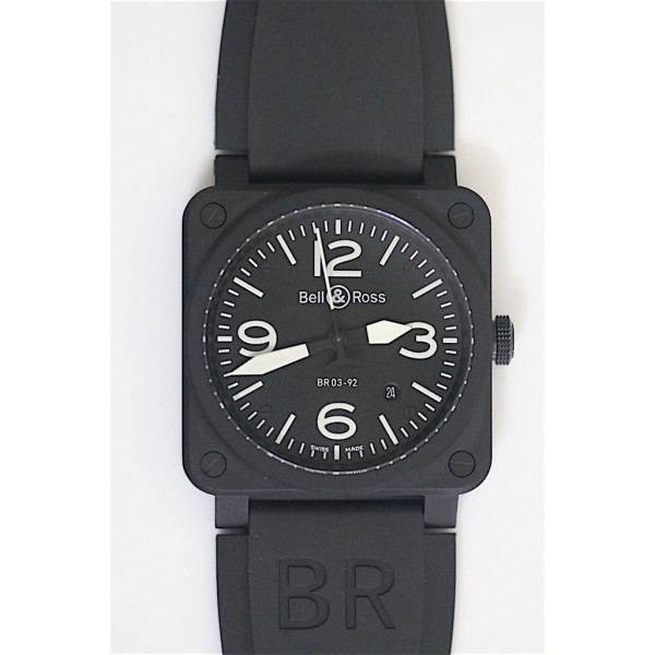 BR 03-92 PVD Case Black Dial 42.5mm Rubber Strap MIYOTA 9015