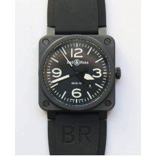 BR 03-92 PVD Case Black Dial 42.5mm White Number Rubber Strap MIYOTA 9015