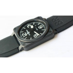 BR 03-92 PVD Case Black Dial 42.5mm White Number Rubber Strap MIYOTA 9015