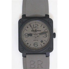 BR 03-92 PVD Case Grey Dial Black Num 42.5mm Rubber Strap MIYOTA 9015