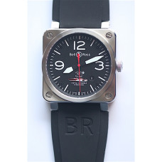 BR 03-92 SS Case Black Dial 30 42.5mm Rubber Strap MIYOTA 9015