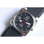 BR 03-92 SS Case Black Dial 30 42.5mm Rubber Strap MIYOTA 9015