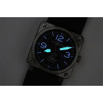 BR 03-92 SS Case Black Dial 30 42.5mm Rubber Strap MIYOTA 9015