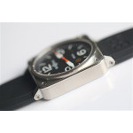 BR 03-92 SS Case Black Dial Orange Second Hand 42.5mm Rubber Strap MIYOTA 9015