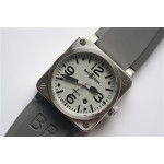 BR 03-92 SS Case Grey Dial Black Num 42.5mm Rubber Strap MIYOTA 9015