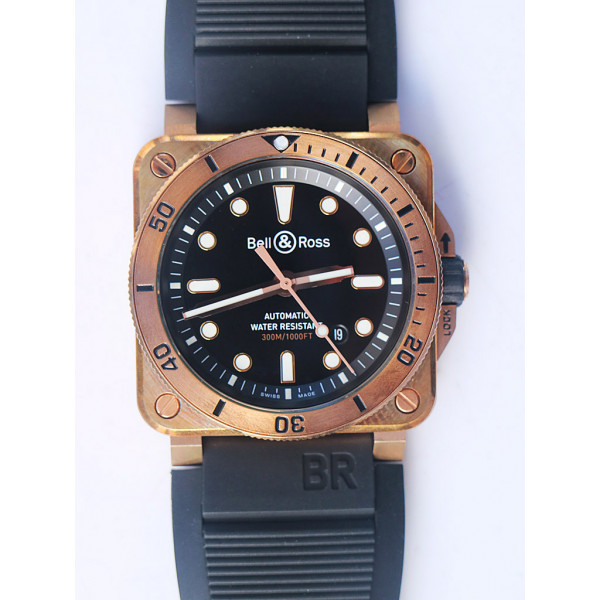 BR03-92 Diver 42mm Bronze Case Black Dial Rubber Strap MY9015