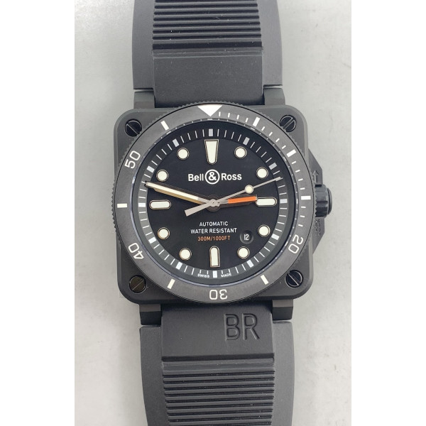 Bell Ross BR03-92 Diver 42mm PVD Black Rubber Strap WMF MY9015