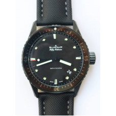 Fifty Fathoms Bathyscaphe DLC 11 Best Edition Black Dial Black Sail-Canvas Strap A1315 ZF