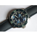 Fifty Fathoms Blue Titanium 1:1 Best Edition Blue Dial Sail-canvas Strap A1315 ZF