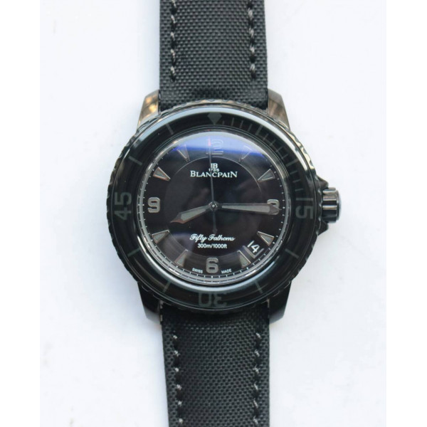 Fifty Fathoms PVD Dark Knight 1:1 Best Edition Black Dial Sail-canvas Strap A1315 ZF