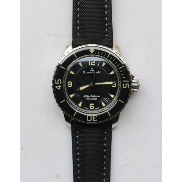 Fifty Fathoms SS Black 1:1 Best Edition Black Dial Sail-canvas Strap A2836 (Free Extra Strap) ZF