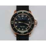 Fifty Fathoms RG Black 1:1 Best Edition Black Dial on Sail-canvas Strap A2836 (Free Extra Strap) ZF