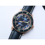 Fifty Fathoms RG Blue 1:1 Best Edition Black Dial Sail-canvas Strap A2836 (Free Extra Strap) ZF