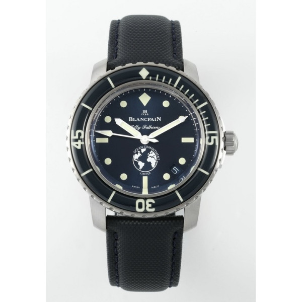 Fifty Fathoms 5008-11B40-52A SS 1:1 Best Edition Blue Dial on Sail-canvas Strap ZF A1151