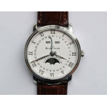 Villeret 6654 SS Complicated Function 1:1 Best Edition White&Grey Dials Leather Strap A6654 V3 OMF