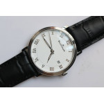 Villeret 6651 SS 1:1 Best Edition White Dial Brown Leather Strap A1151 ZF