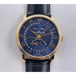 Villeret Complications RG Case Blue Dial Leather Strap OMF Miyota 9015